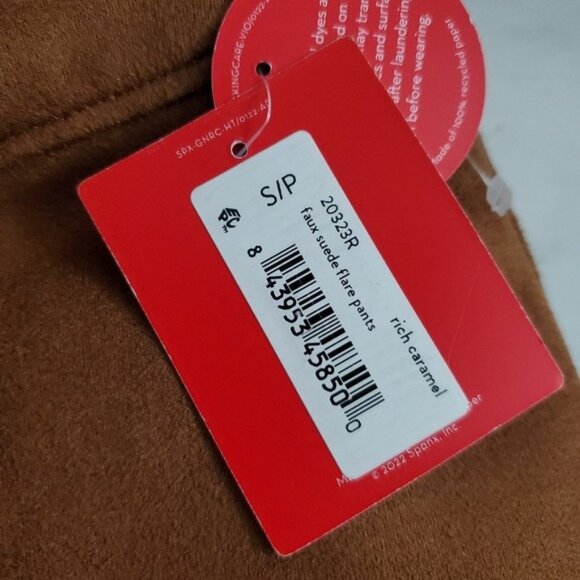 NWT Spanx Faux Suede Flare Pant Caramel, Size Small 2 - Picture 7 of 9
